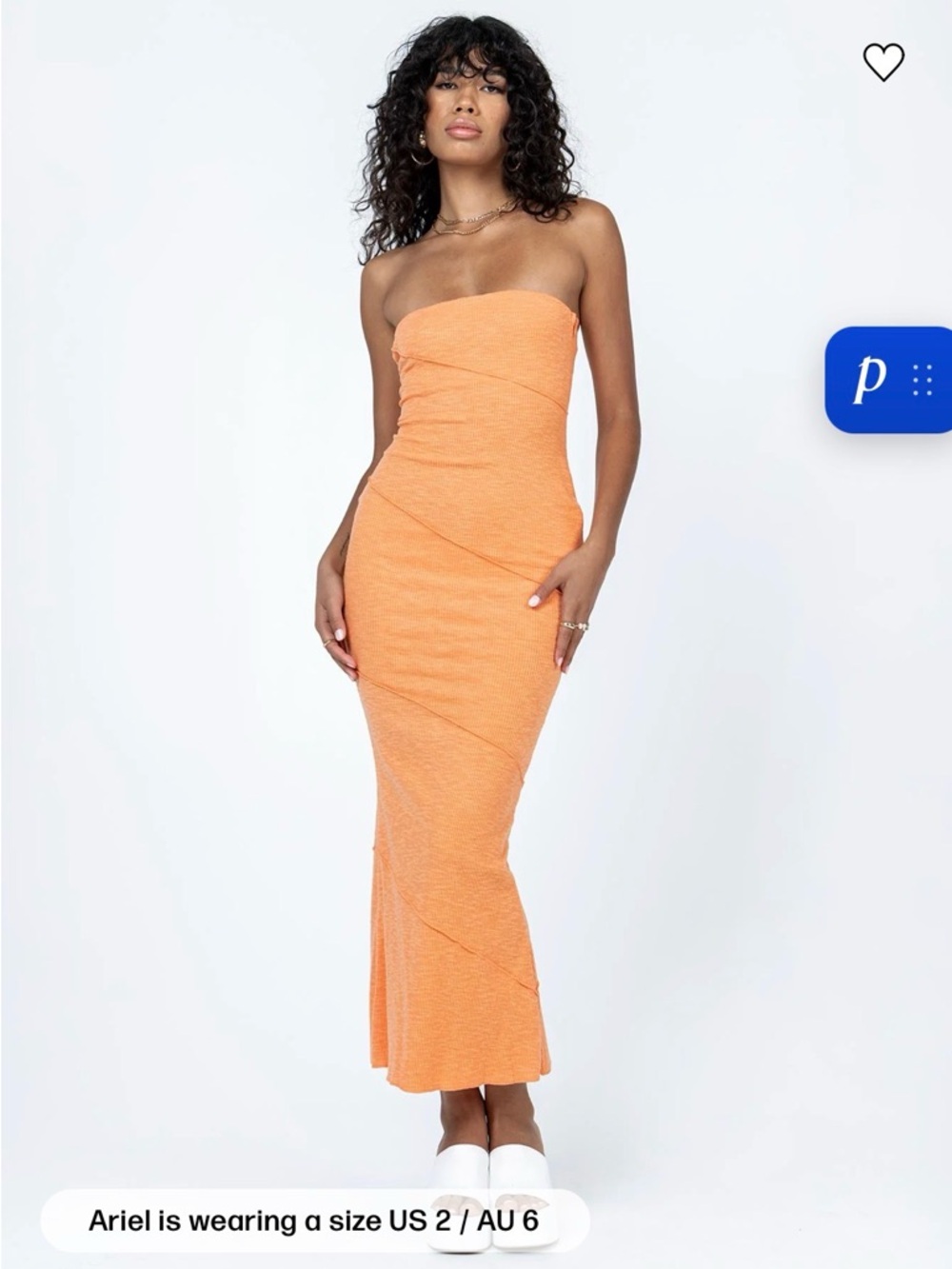 Princess Polly Oscar Strapless Midi Dress in Orange